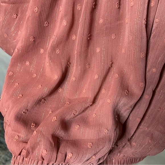 By The River Blush Pink Puff Sleeve Blouse Large - Picture 5 of 10